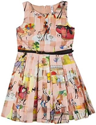 Hunny Bunny Girls Imported Abstract Print Sleeveless Knee Length Dress