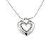 Silver Open Heart Pendant I Love You Necklace Anniversary Valentine Jewelry for Woman Girl Girlfriend