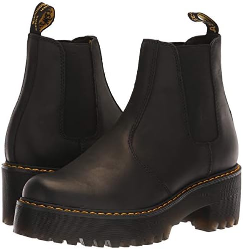 Dr. Martens Women's Rometty Fashion Boot, Black Burnished Wyoming, 7 7 Dr. Martens Women's Rometty Fashion Boot, Black Burnished Wyoming, 7