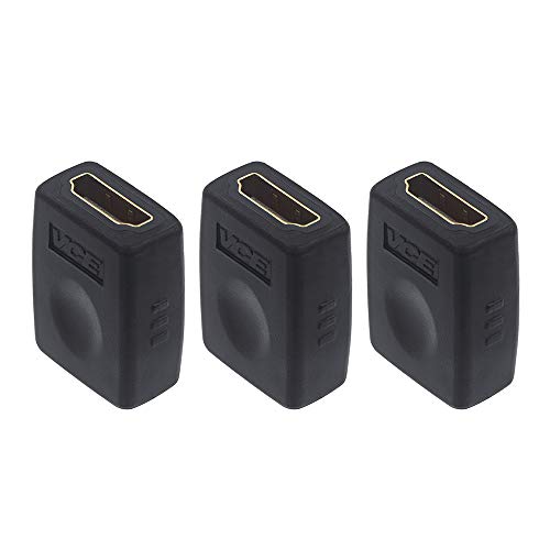 VCE 3 Pack HDMI Female To Female Coupler Gold Plated High Speed HDMI Female Adaptor