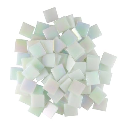 Jennifer's Mosaics White 3/4-Inch Iridized Venetian Style Glass Mosaic Tile, 8-Ounce