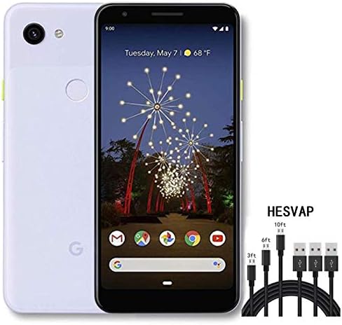 Google - Pixel 3a Unlocked Android Smartphone G020g 64GB Memory Cell Phone Unlimited Cloud Storage (Purple-ish) W/ 69.99 Hesvap 7 in 1 Accessories Bundle