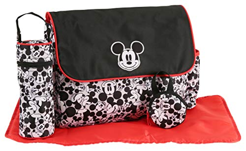 Disney Boys Mickey Mouse Multi Pc Diaper Bag Set, Large, Black