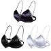 Bralette Smooth Bra Silk Sleep Bra Lace Everyday Bra Wireless Deep V Neck T-shirt Bra 3Pack