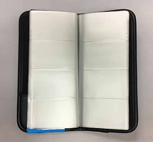 Professional Business Card Organizer with Black Padded PU Leather Cover, Holds 160 Business Cards