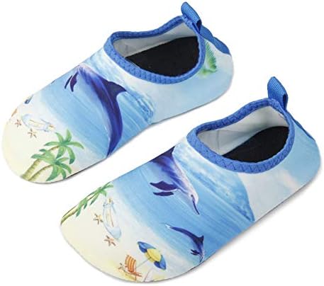 QTMS Kids Boys Girls Water Shoes Barefoot Quick Dry Aqua Socks Swim Shoes (Toddler/Little Kid/Big Kid)