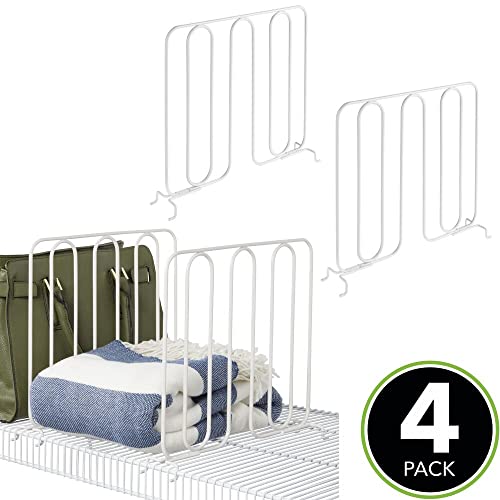 mDesign Metal Wire Shelf Dividers for Closet Organization in Bedroom
