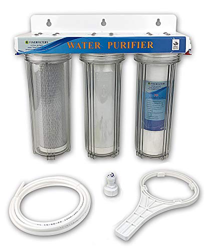 FINERFILTERS 3 Stage 10” HMA Heavy Metal Reduction Water Filter System with 1/4" connections