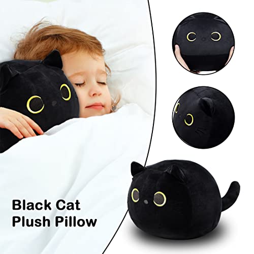 iBccly 8" Black Cat Plush Toy Black Cat Pillow,Soft Plush Doll Cat