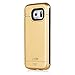 Galaxy S6, Dual-layer Heavy Duty Matte Rugged Protective Cover with Slider ID Credit Card Slot Cash Holder for Samsung Galaxy S6 by Cazle (Gold)