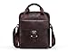 Contacts Mens Genuine Leather Crossbody Single-Shoulder Briefcase Messenger Bag Brown