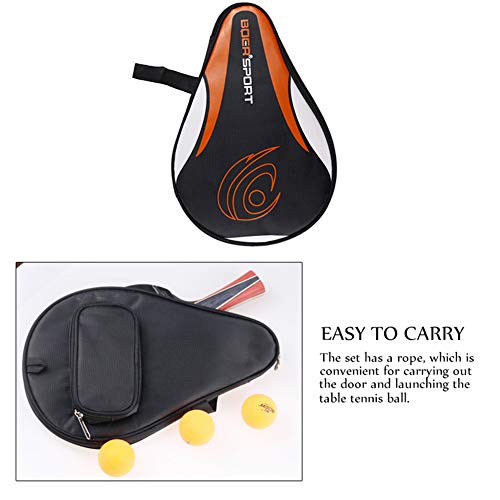 Coherny Portable Table Tennis Racket Bag Waterproof Table Tennis Racket Cover Paddle PingPong Paddle Pouch with Ball Case - Thumbnail 2