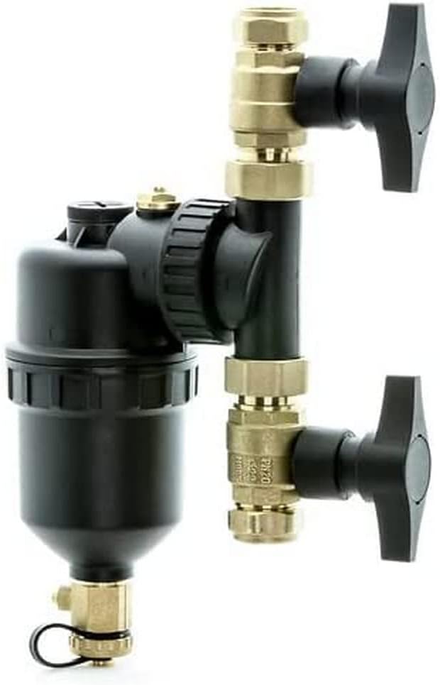 Tower TFC Group TRADE03 22mm Inline Magnetic Boiler Water Filter Black