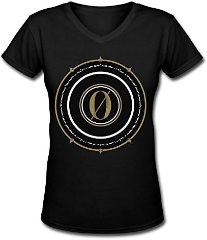BYONE Underoath Band Logo Cotton V-Neck T Shirt For Womens Black L
