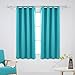 Deconovo Teal Blackout Curtains 2 Panels for Living Room, Darkening Thermal Bedroom Curtains and Drapes, Kids Nursery Window Curtains, 52W x 63L Inch