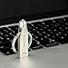 kSiosLni USB Flash Drive 128GB with Key Ring - Silver (KS/Silver - 128)