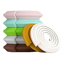 M2cbridge 6.5 Ft L Shape Upgraded Thick NBR Foam Safety Bumper Guard Cushion Protectors for Furniture Desk Table Step Fireplace Windowsill Edge Corner(Off White)