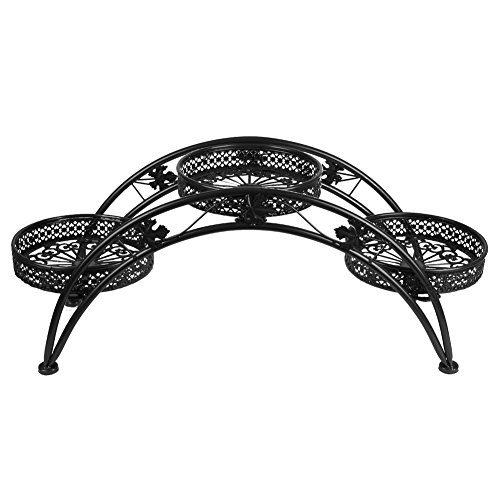 [Arch Bridge Design] DoubleWin Arched Metal Garden Stand with 3 Pots Holders