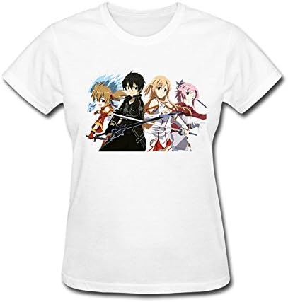 Tee Center Sword Art Online T Shirt Women Round Collar White L