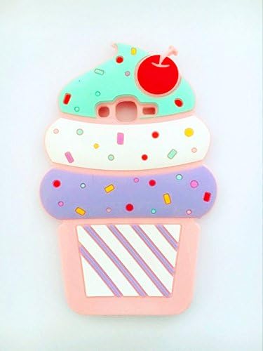 Cute 3D Cherry Ice Cream Silicone Soft Case Bumper Back Cover For smart cell phones (Samsung Galaxy Core Prevail LTE S820L)