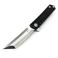 BGT Folding Tactical Knives Bearing System Pocket Flipper Knife Tools with Non-Slip Pattern Handle (Tanto)