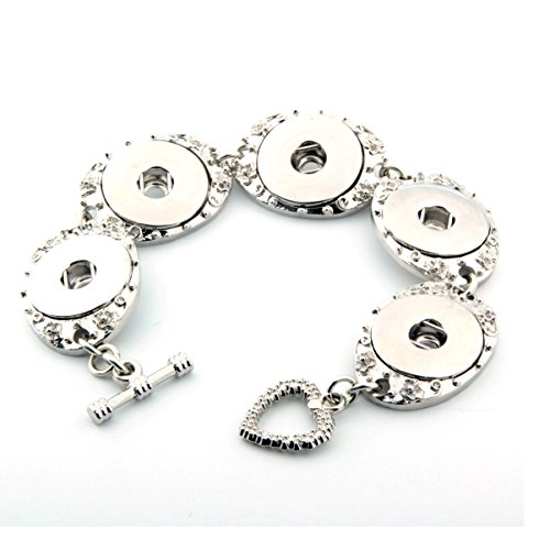Ginooars Snap Bracelet Fit for 18mm DIY Snap Charms Pack of 2