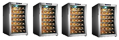 5335 Electro Boss 28 Bottle Thermoelectic Wine Cooler Stainless Steel Refrigerator (4 Pack)