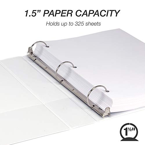 Samsill Durable 1.5 Inch Binder / White Round Ring Binder