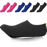 Hestya Upgraded Water Skin Shoes Aerobics Shoes Sole Barefoot Shoes Aqua Socks for Beach Swim Surf Yoga Exercise (L, 1 Pair, Black)