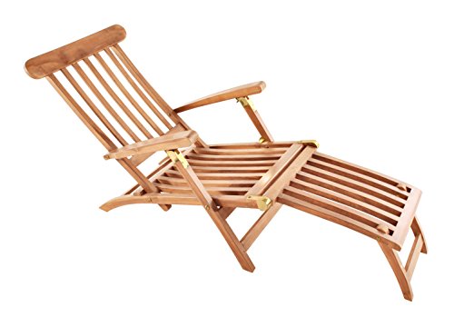 SAM Gartenliege Puccon, 5-Fach verstellbare Sonnenliege, Teakholz massiv, Liegestuhl klappbar, Deckchair/Holzliege ideal für Balkon, Terrasse und Garten – Bild 4