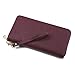 WOZEAH Women's RFID Blocking PU Leather Zip Around Wallet Clutch Large Travel Purse (wine red)