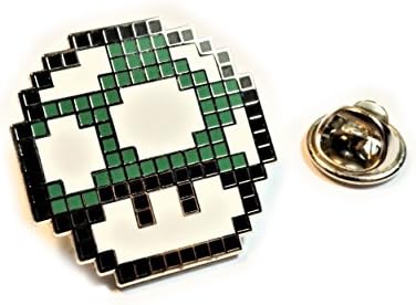 Video Game CollectiblesSuper Mario World GREEN MUSHROOM 1UP Pixel SNES Hat Jacket Tie Tack Lapel Pin
