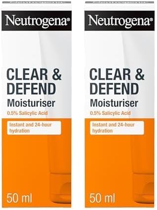 Neutrogena Clear and Defend Moisturiser 2x50ml Oil-Free Daily Face Cream