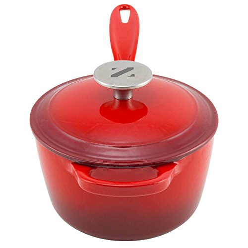 Zelancio 2 Quart Cast Iron Sauce Pan Covered Cast Iron Sauce Pot with