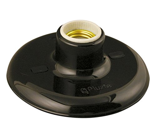 Plafon Polipropileno Bocal de Porcelana Preto 100 W Pluzie com 10