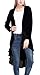 Urban CoCo Women's Long Sleeve Velvet Cardigan Coat with Asymmetric Chiffon Hem (M, Black)