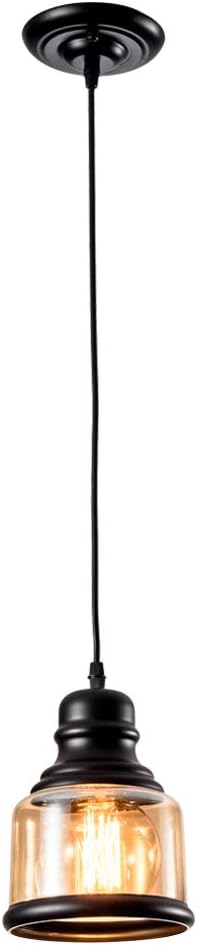 Industrial Pendant Light Ceiling Light Glass Lamp Shade Vintage Hanging Light for Loft Restaurant Café Dining Room Kitchen(Dark Brown, Bulb Not Included) (Square)
