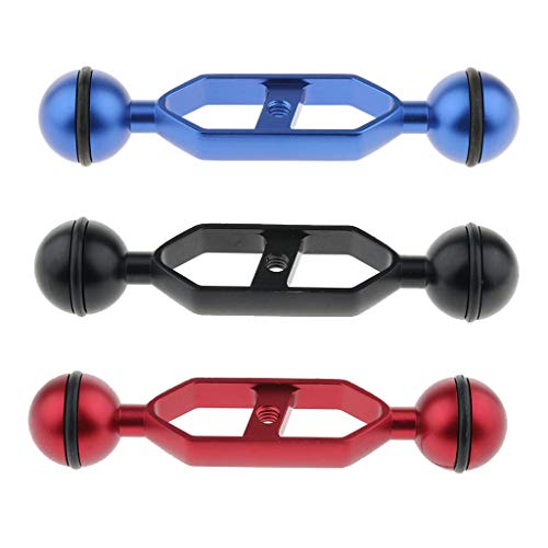 image for Prettyia 5-inch Aluminum Alloy Double Ball Arm for Connecting Strobe/V