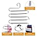 IEOKE Pant Hangers Durable Slack Hangers Multi Layers Stainless Steel Space Saving Clothes Hangers with 10 Clips - Closet Storage for Jeans Trousers 4 Pack