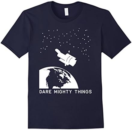 Mens Hubble Spacecraft Telescope Space Exploration T-shirt Large Navy