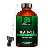 Sol Beauty® Tea Tree Oil - 100% Pure Therapeutic Grade Oil - Works With Shampoo, Soap, Face Wash, Body Wash. Also Treats Acne And Other Skin Ailments - 4 oz