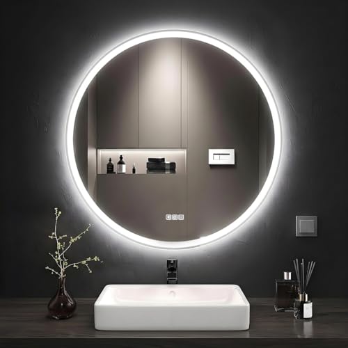 Mimirchi Round LED Bathroom Mirror Lights Anti-fog