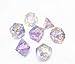 Handan Dice Set DND Polyhedral Dice for Dungeons and Dragons D&D RPG MTG Pathfinder Role Playing Game Table Games Dice Double Color Transparent Swirl Dice (Purple Blue)