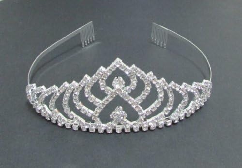 Crystal Rhinestone Tiara Crown with Combs
