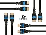 BlueRigger 4K HDMI Cable (6 Feet- 4-Pack, 4K 60Hz, High Speed)