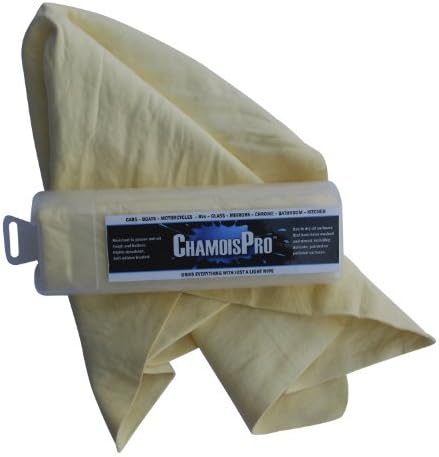 Chamois Pro Synthetic, Water Absorbent Drying Towel - Lint Free, Scratch Free, Fast Drying, Washable Detailing Cloth For Cars, Trucks, RV's, Motorcycles And Recreational Vehicles. Dries Better Than Microfiber Or Natural Leather Shammy. Great Gift For Men Or Women Car Care Enthusiasts.