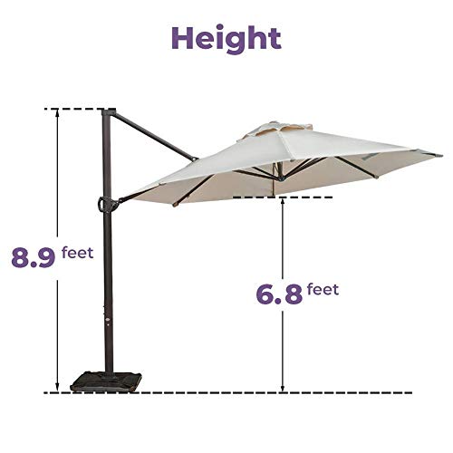 Abba Patio 11 ft Patio Offset Hanging Umbrella Outdoor Cantilever
