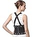 Back Brace with Suspenders/Shoulder Straps - Light & Breathable - Lumbar Support Belt for Lower Back Pain - Posture, Work, Gym - Neotech Care Brand - Black Color - Size L