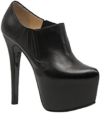 Nando Muzi Black Leather Side Gored Inside Platform Bootie