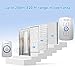 Wireless Doorbell, TeckNet Remote Wireless Door Bell Kit with LED Light, 2 Plug in Receivers and 1 Weatherproof Push Button, Operating at Over 820-feet Range with 32 Chimes (White)